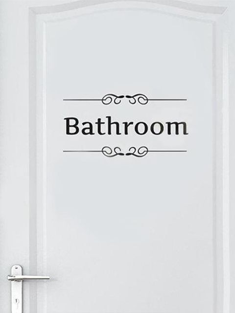 Vintage Wall Sticker Bathroom Decor Toilet Bathroom Door Vinyl Decal Transfer Vintage Decoration Quote Wall Art