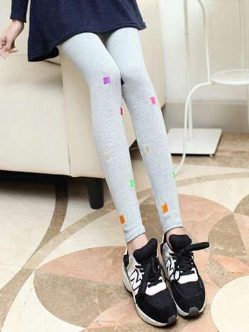 New Women Leggings Stretch Fitness Pants Mini Cube Print Pencil Pants Leggings Trousers