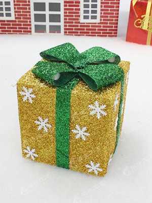 Foldable Snow Printed Christmas Gift Box Three-dimensional Hexagonal Gift Packs(30cm)