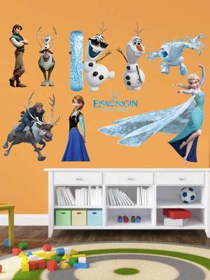 Creative kids Room Wall Art Movie Frozen Anna and Elsa Wall Stickers Home Decor Girls Bedroom Decorations Diy Cartoon Wall Decals