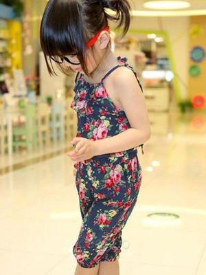 Floral Baby Toddler Girls Kids Short Playsuit Soft Summer Jumpsuit 2-7 years old