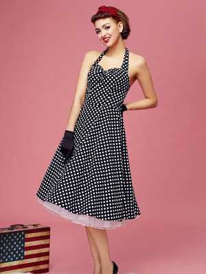 Vintage Women's Fashion 1950s Vintage Rockabilly Dress Polka dots Pin up dress