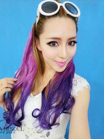 Gradient Five Cards Hair Pieces Human Made Synthetic Wave Wig Curly Hair Extensions New