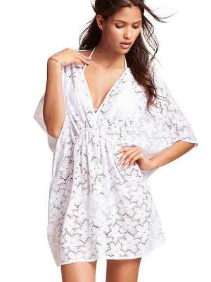 Sexy Womens V Neck Sleeve Crochet Tunic Beach Swimwear Cover-up