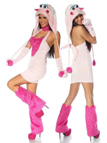 Xmas Gift Furry Cotton Candy Monster Costumes 4PCS Halloween Rave Clothing