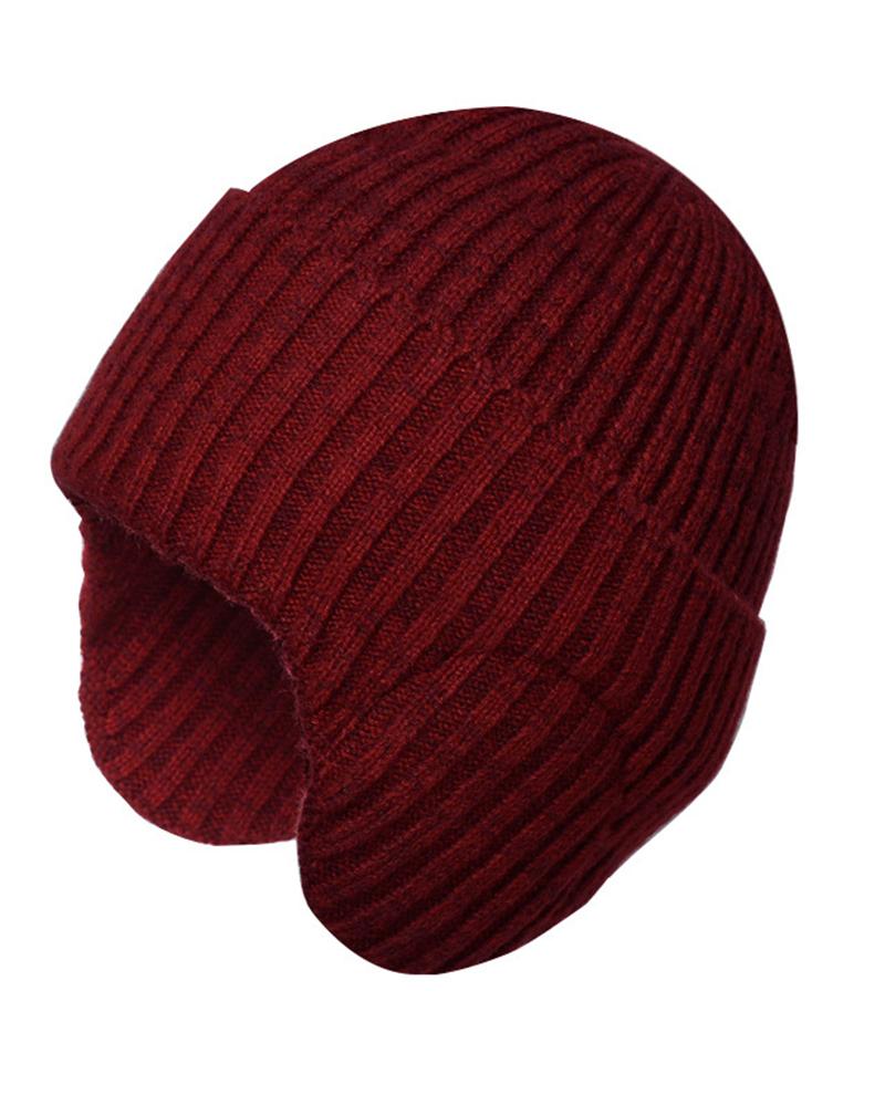 

Women's Beanie Outdoor Thermal Windproof Knit Winter Hat, Wine red