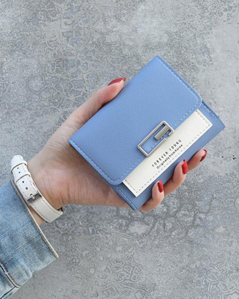 

Colorblock Credit Card Wallet, Blue