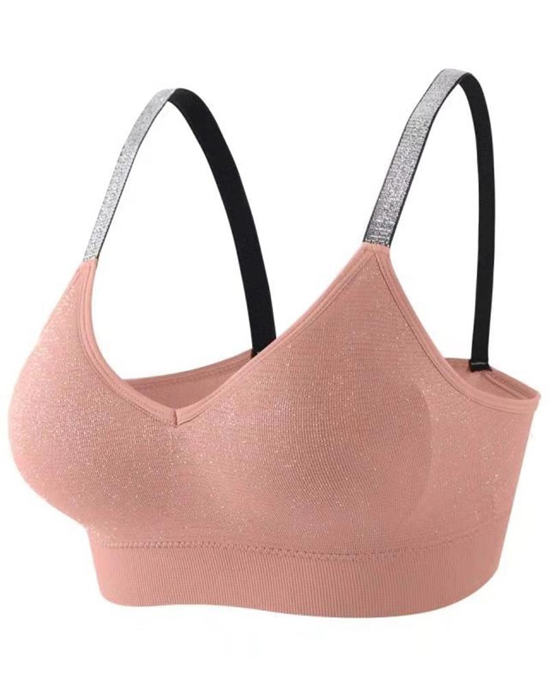 

Glitter Tape Patch Full Coverage Bra, Pink