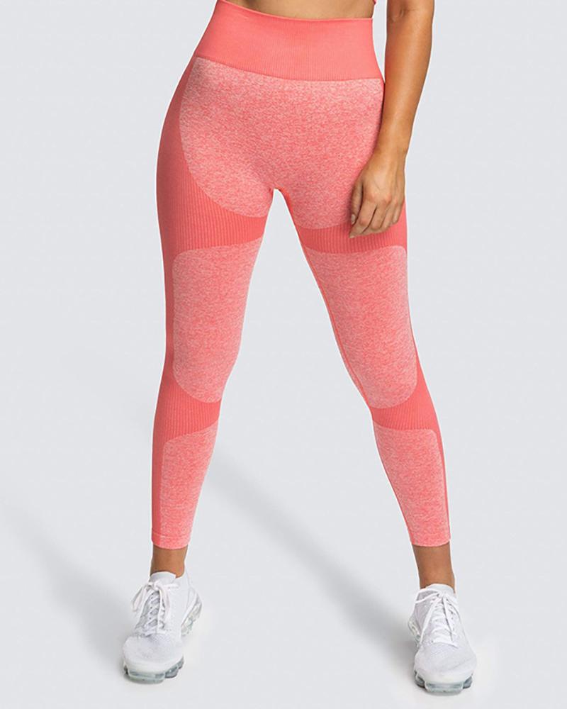 

Seamless High Waisted Yoga Pants Tummy Control Booty Leggings, Pink