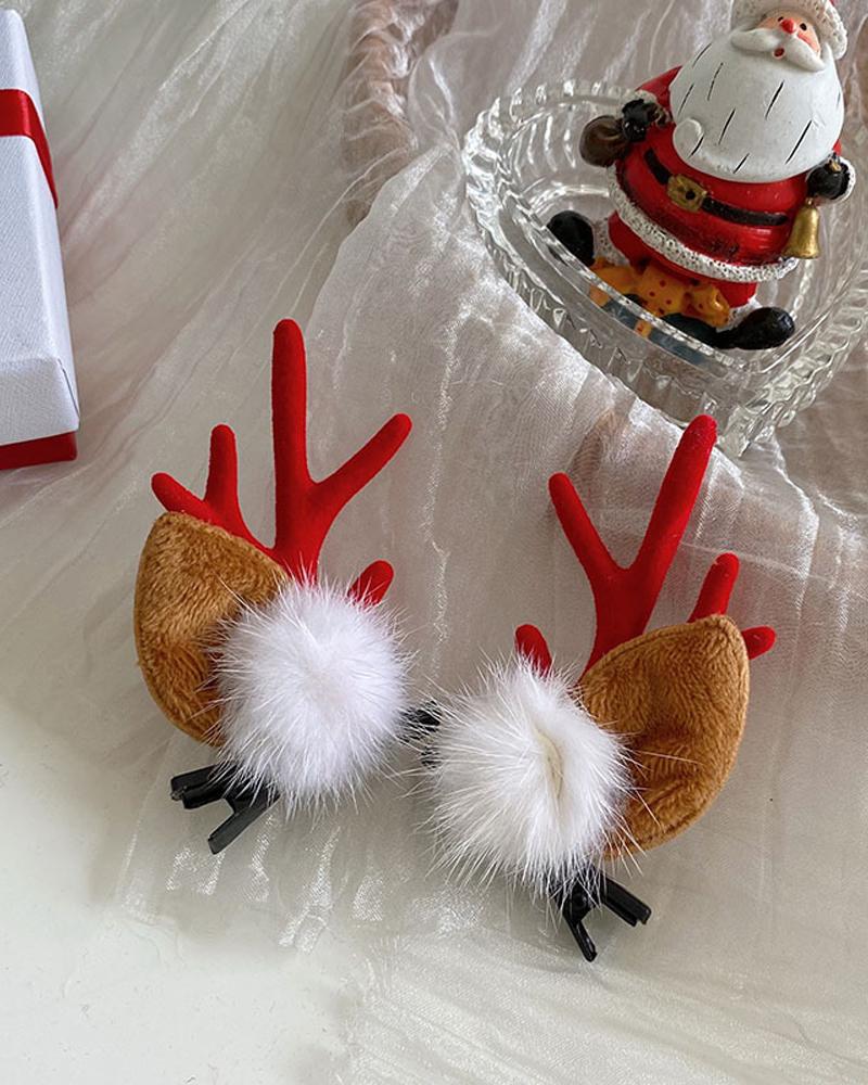 

1Pair Christmas Hair Clips Antlers Hairpins Hair Accessories Christmas Ornament Party Headpiece, Style12