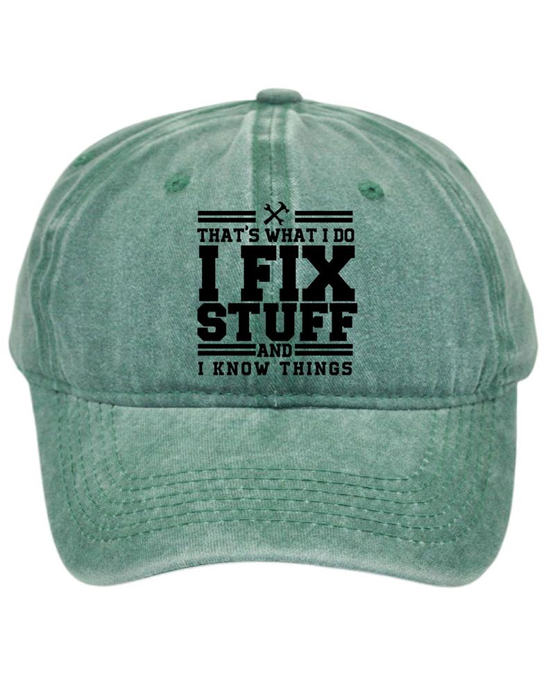 

Letter Print Retro Distressed Baseball Cap, Green