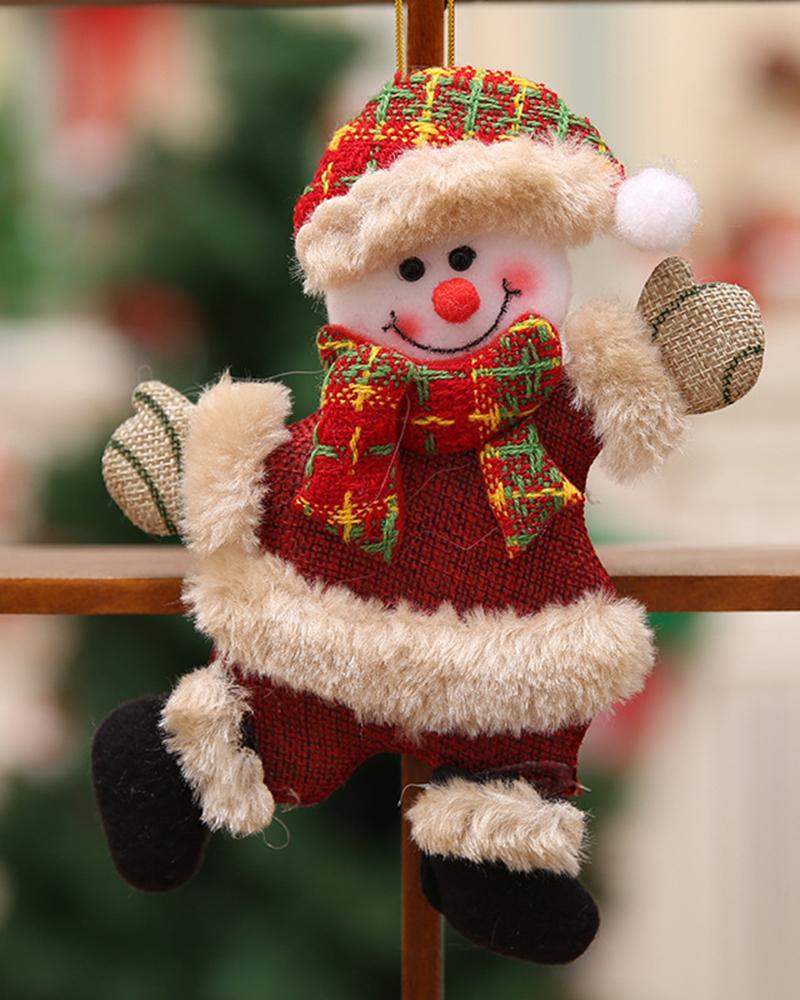 

1pc Christmas Santa Elk Snowman Bear Hanging Dolls Ornaments, Style2