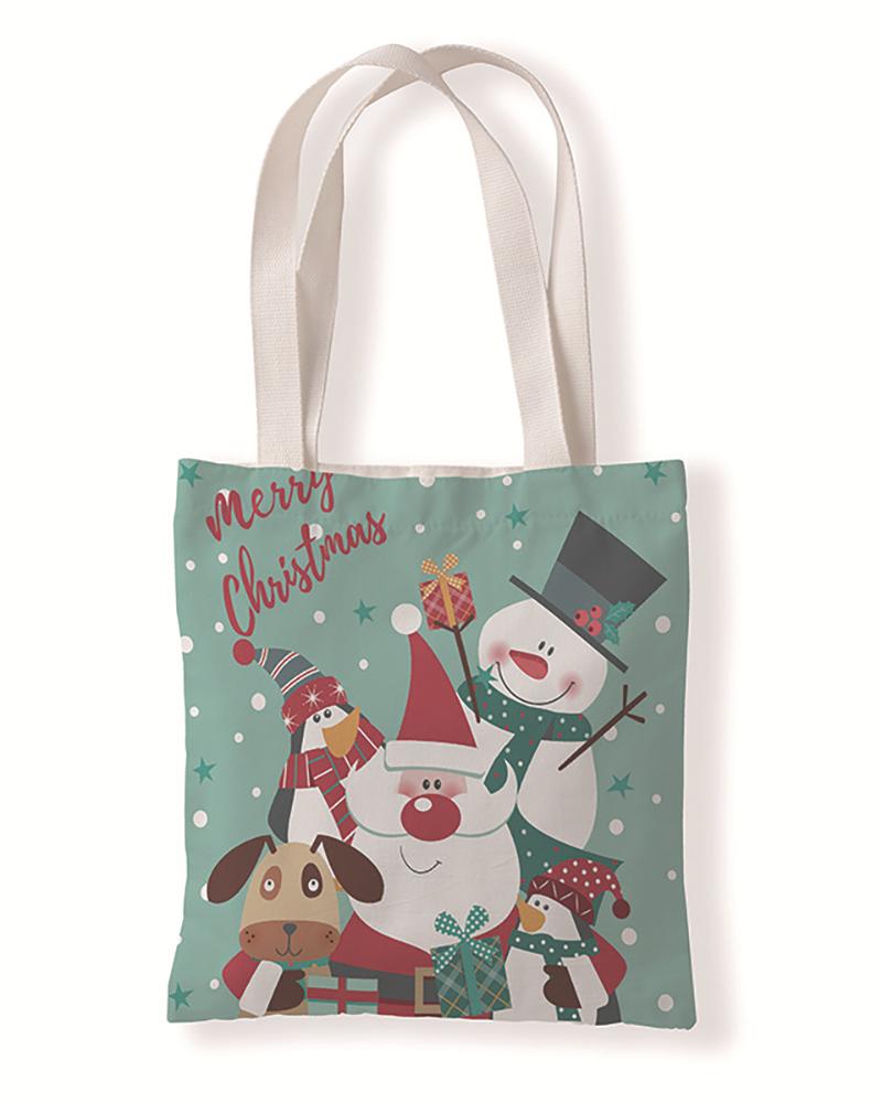 

Christmas Letter Print Shopper Bag, Style5