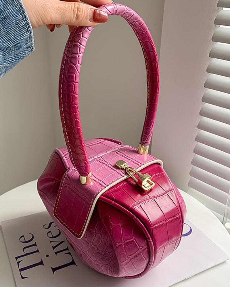 

Crocodile Ombre Fashionable Trendy Handbag, Pink