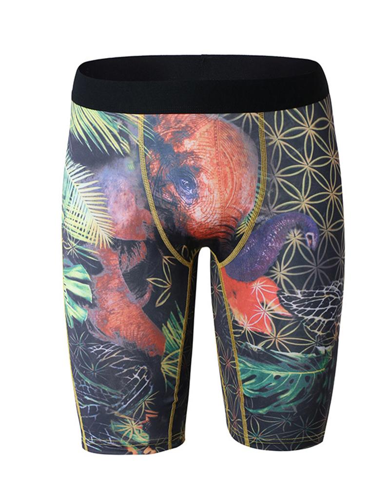 

Personalized Patterns Print Skinny Breathable Briefs Underwears, Black