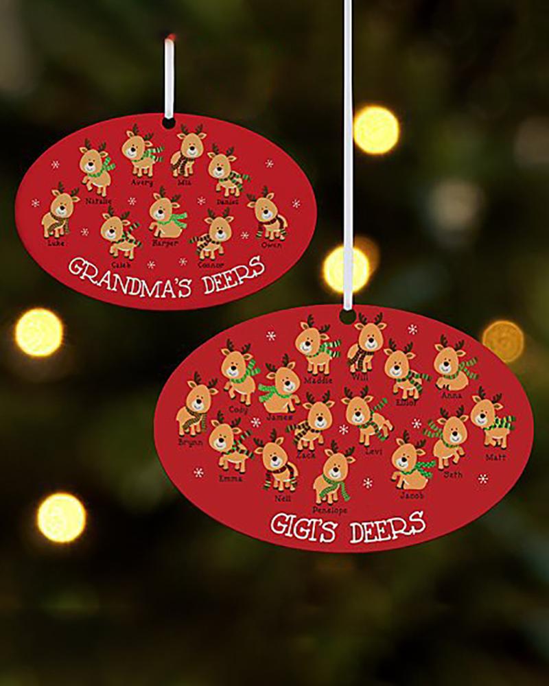 

Christmas Circle Wood Tree Ornament Holiday Keepsake Round Ornament, Style5