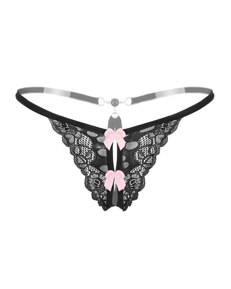 

Lace Mesh Beaded Thong, Style6