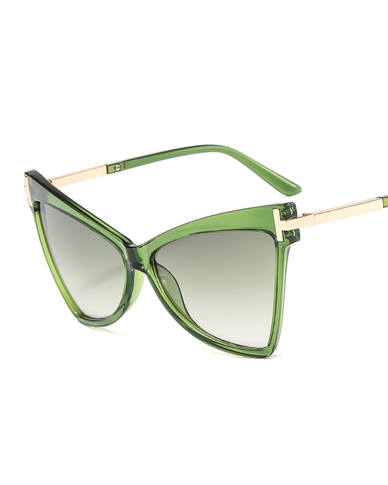 

1Pair Big Cat Eye Frame Vintage Sunglasses, Green