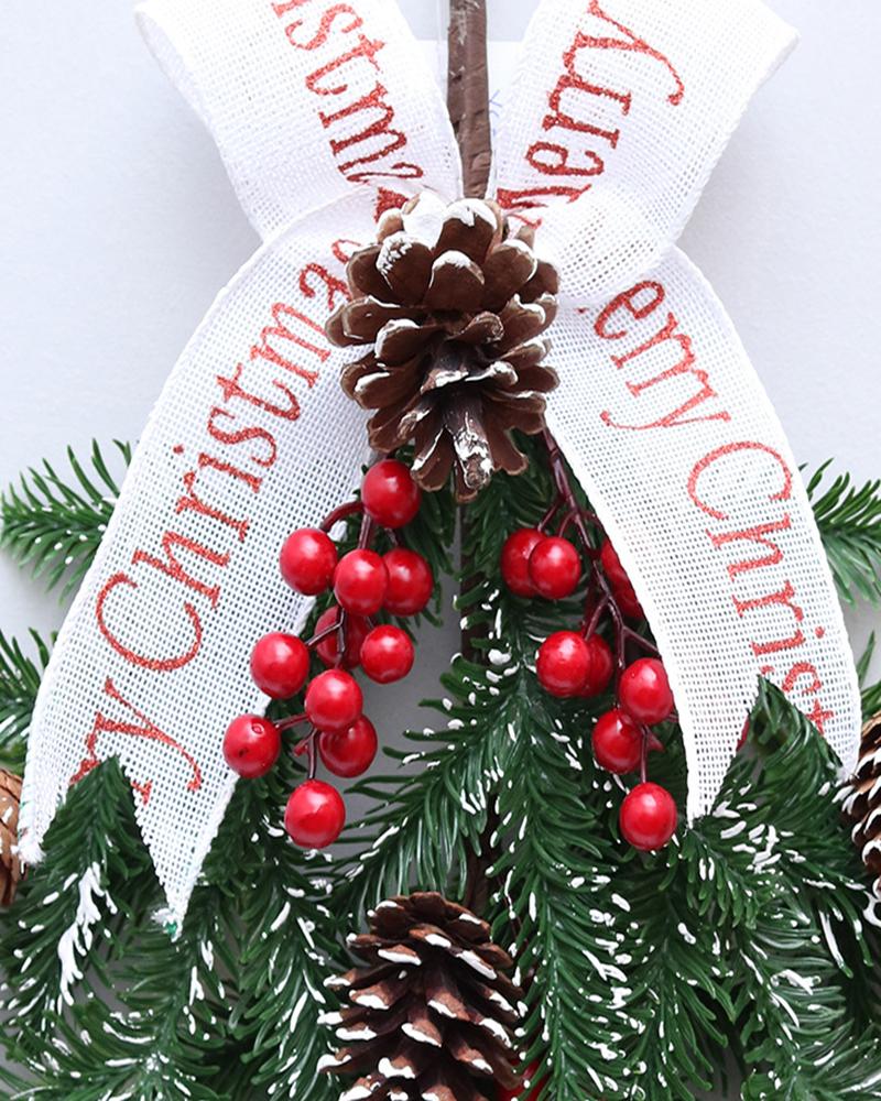 

Christmas Garland Ornament Pine Cone Baubles For Xmas Tree Fireplaces Stairs Doors, Green