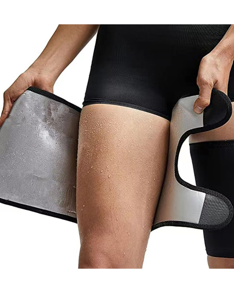 

Sweat Sauna Slimming Leg Shaper Thigh Trimmers Fat Burning Wraps Thermo Compression Shaping Belt, Black