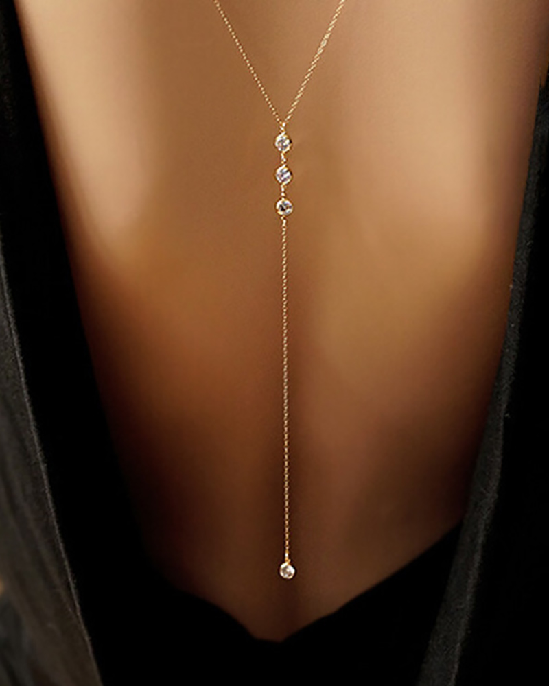 

Rhinestone Decor Body Chain, Style2