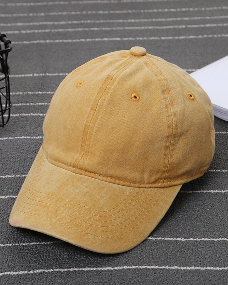 

Washed Denim Retro Baseball Cap, Yellow