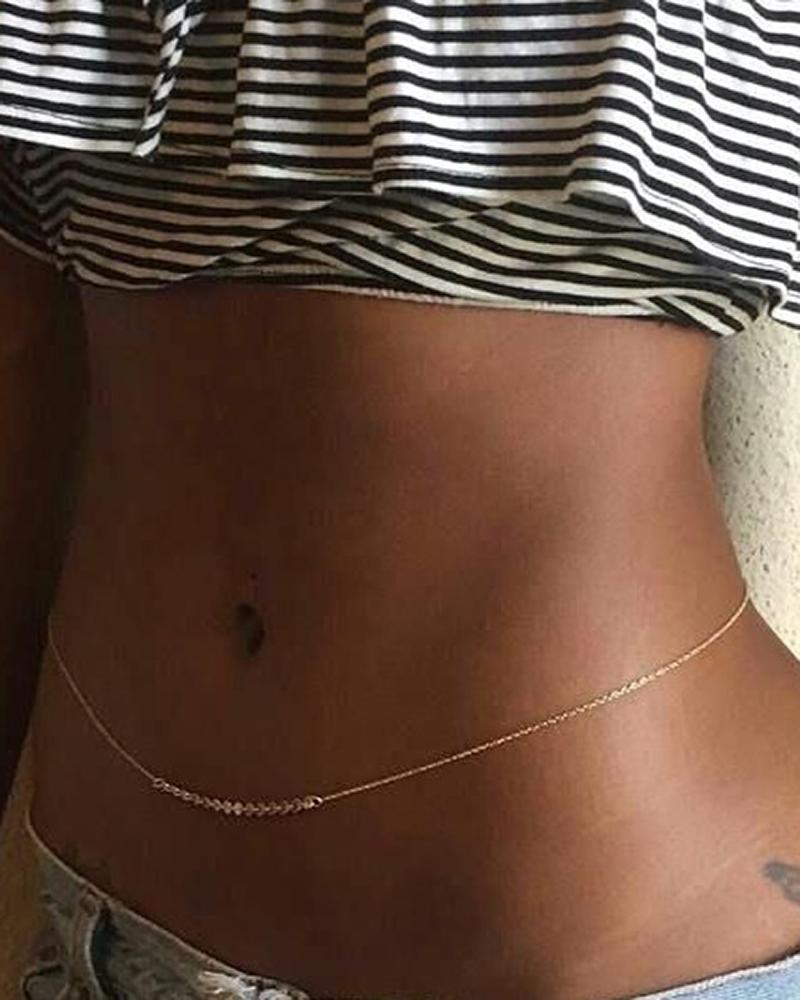 

Sequins Minimalist Body Chain, Gold