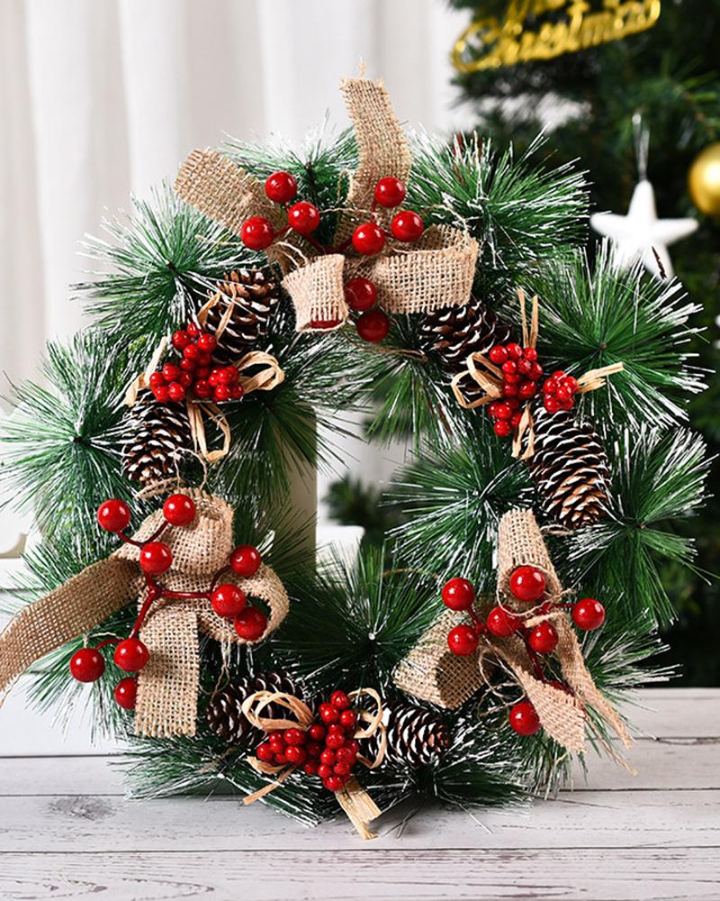 

Christmas Wreaths Front Door Winter Wreath Bowknot Decor Floral Branches Indoor Outdoor Decorations, Style4