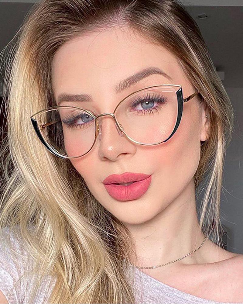

Cat Eye Metal Frame Sunglasses, Black