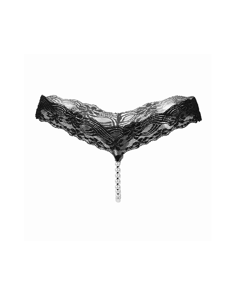 

Lace Bowknot / Animal Pattern Beaded Thong, Style2