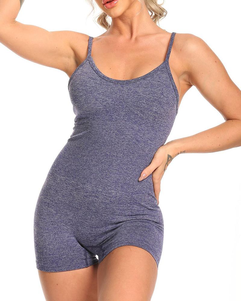 

Seamless Yoga Romper Workout Gym Tight Playsuit, Gray