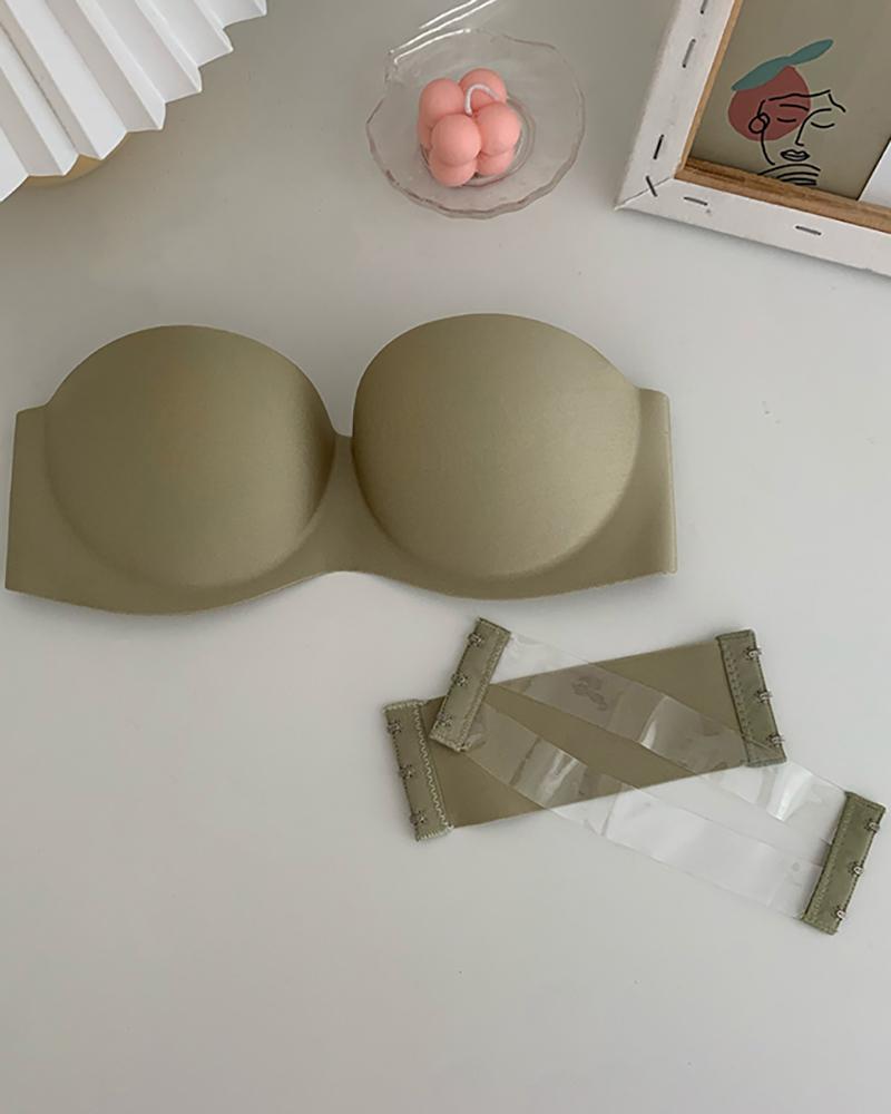 

Push Up Strapless Front Seamless Bra, Green