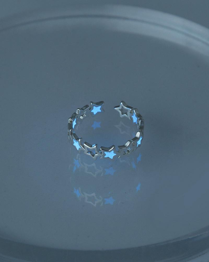 

1pc Halloween Luminous Star Shaped Cuff Ring, Style2