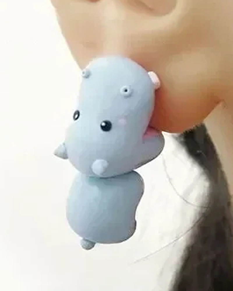 

Cute Animal Pattern Bite Earrings, Style2