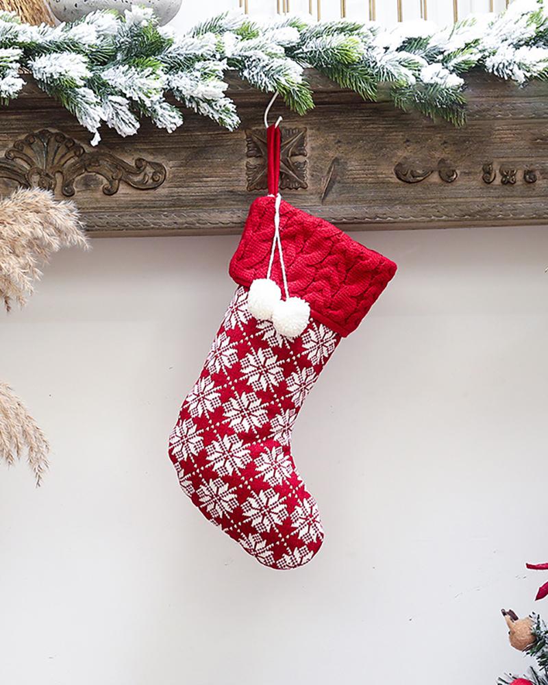 

Knitted Christmas Stockings Xmas Tree Hanging Candy Gift Bag Festival Holiday Decor Ornaments, Style5
