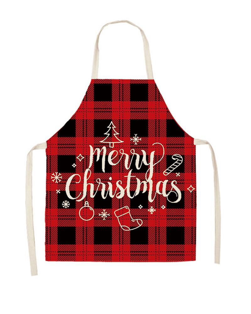 

Christmas Letter Plaid Apron, Style5