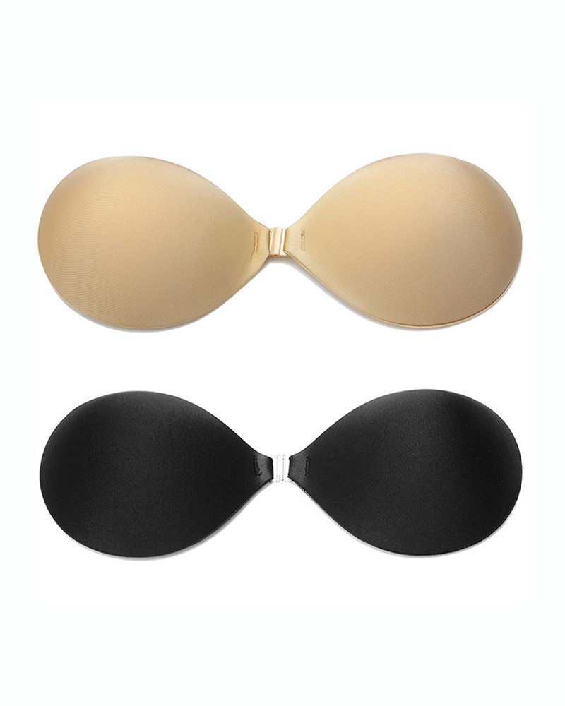 

Silicone Body Invisible Bra Strapless Push Up Seamless Sticky Bra Nipple Cover Breast Lift Tape, Black