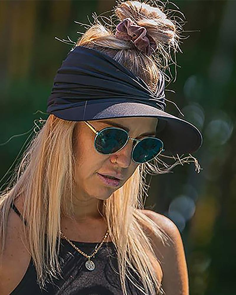 

Beach Sunhat UV Protection Anti-UV Ponytail Beach Cap Visor Hat, Dark blue