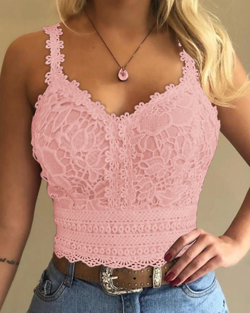 

Floral Pattern Shirred Cami Top, Pink