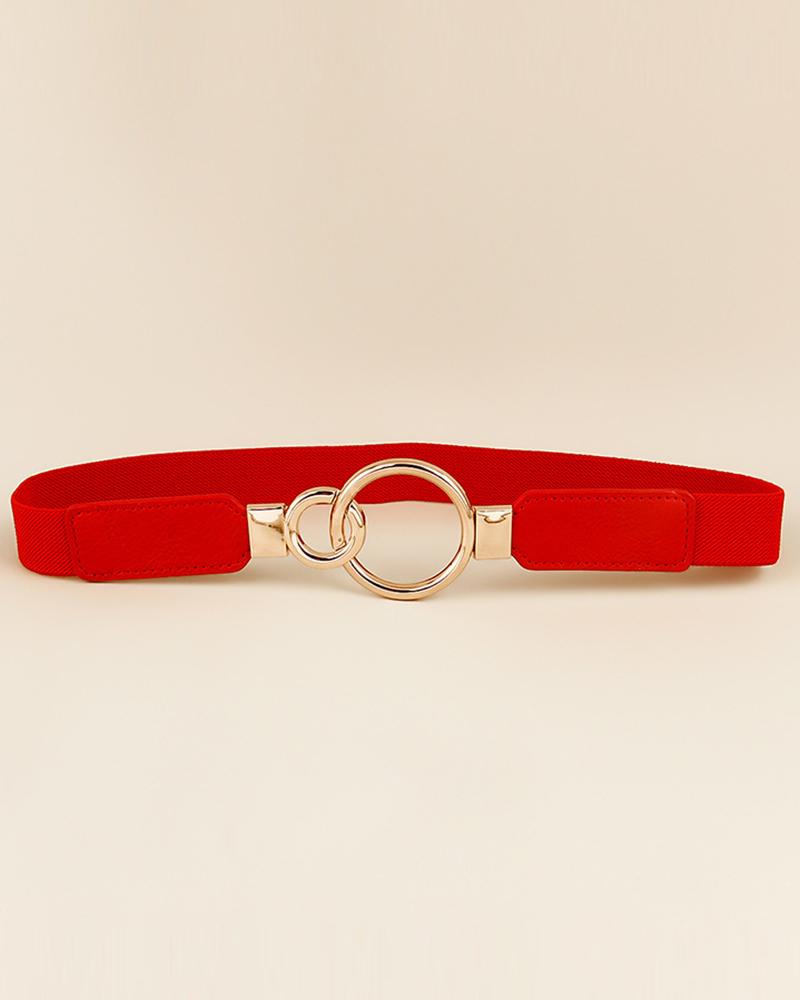 

O-Ring Elastic Waist Fashionable Belt, Red