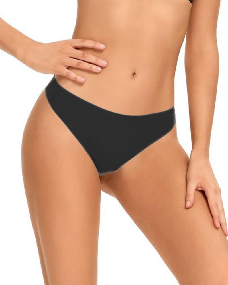 

Breathable Low Waist Thong Panty, Black