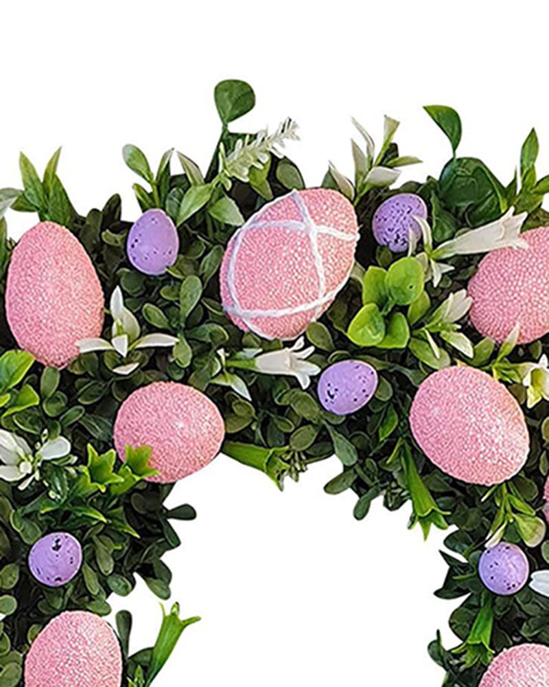 

1pc Easter Bunny Eggs Wreath Shaped Hanging Decoration, Style3