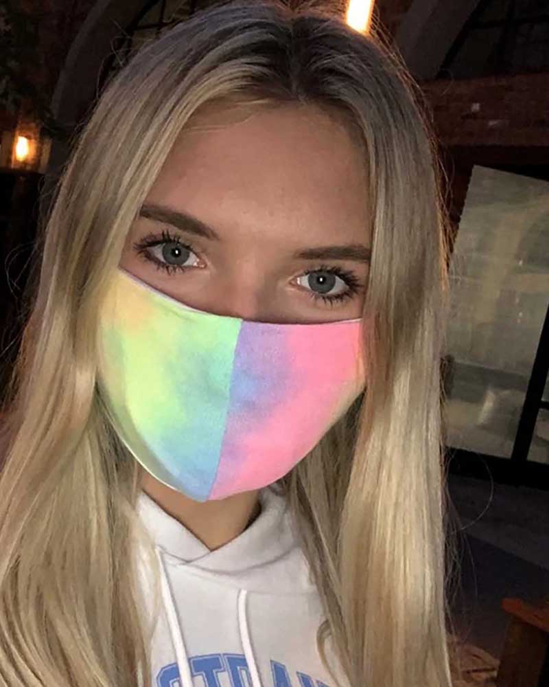 

Tie Dye Leopard Print Breathable Mouth M .a. s. k Washable And Reusable, Pink