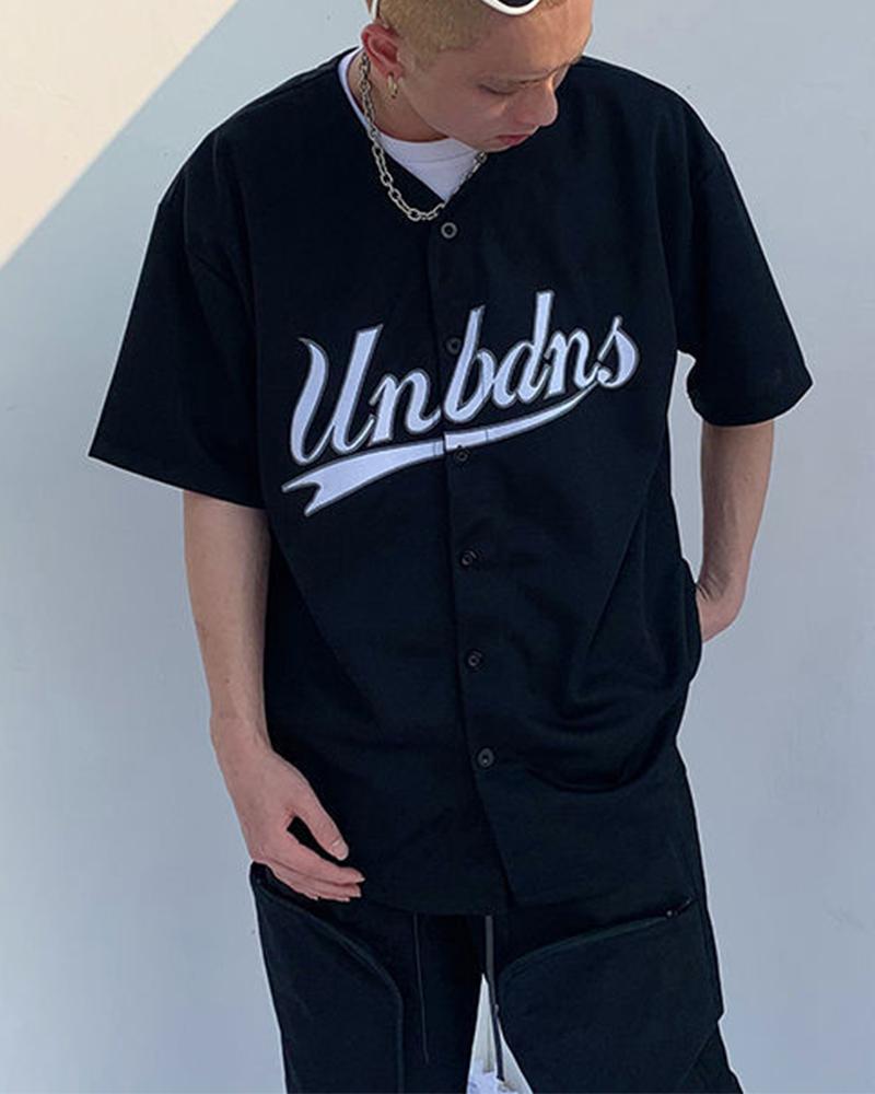 

Vibe Style Letter Print Short Sleeve T-shirt, Black