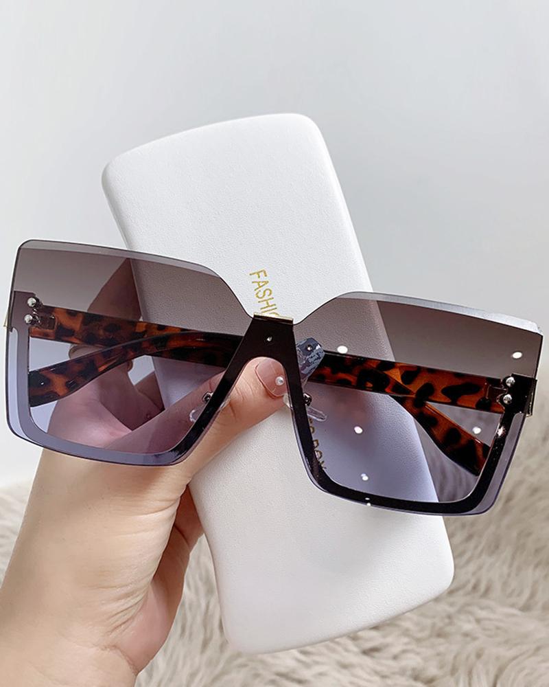 

1Pair Ladies Rimless Oversized Fashion Outdoor Cycling Sports Fishing Sunglasses Trendy Driving Glasses, Style4