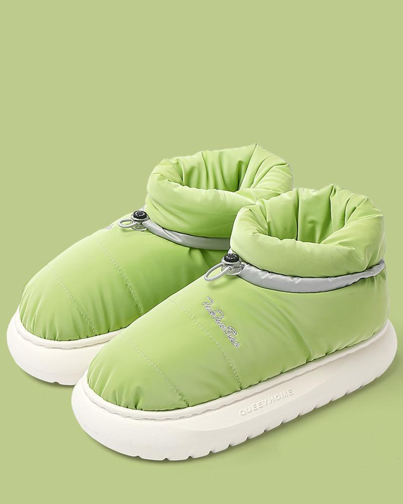 

Quilted Non Slip Lined Slipper Boots, Green