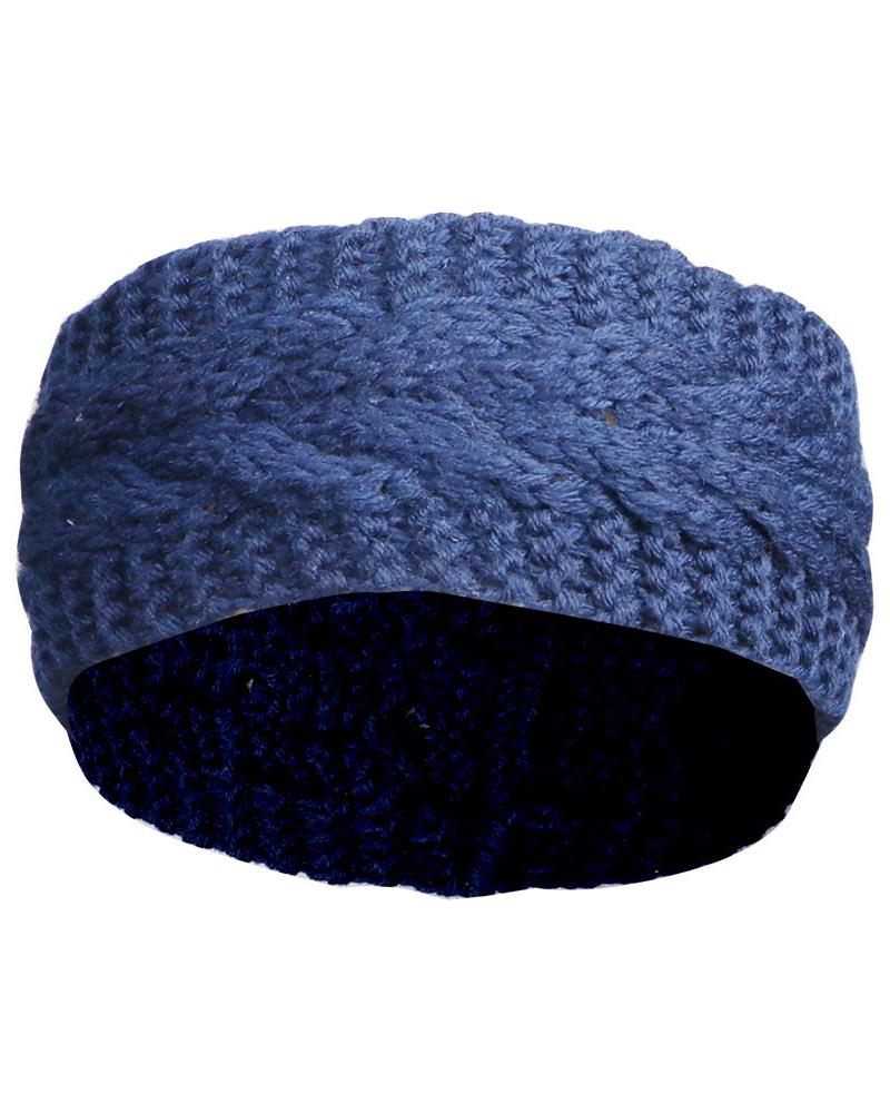 

1pcs Braided Wide Knit Headband, Purplish blue