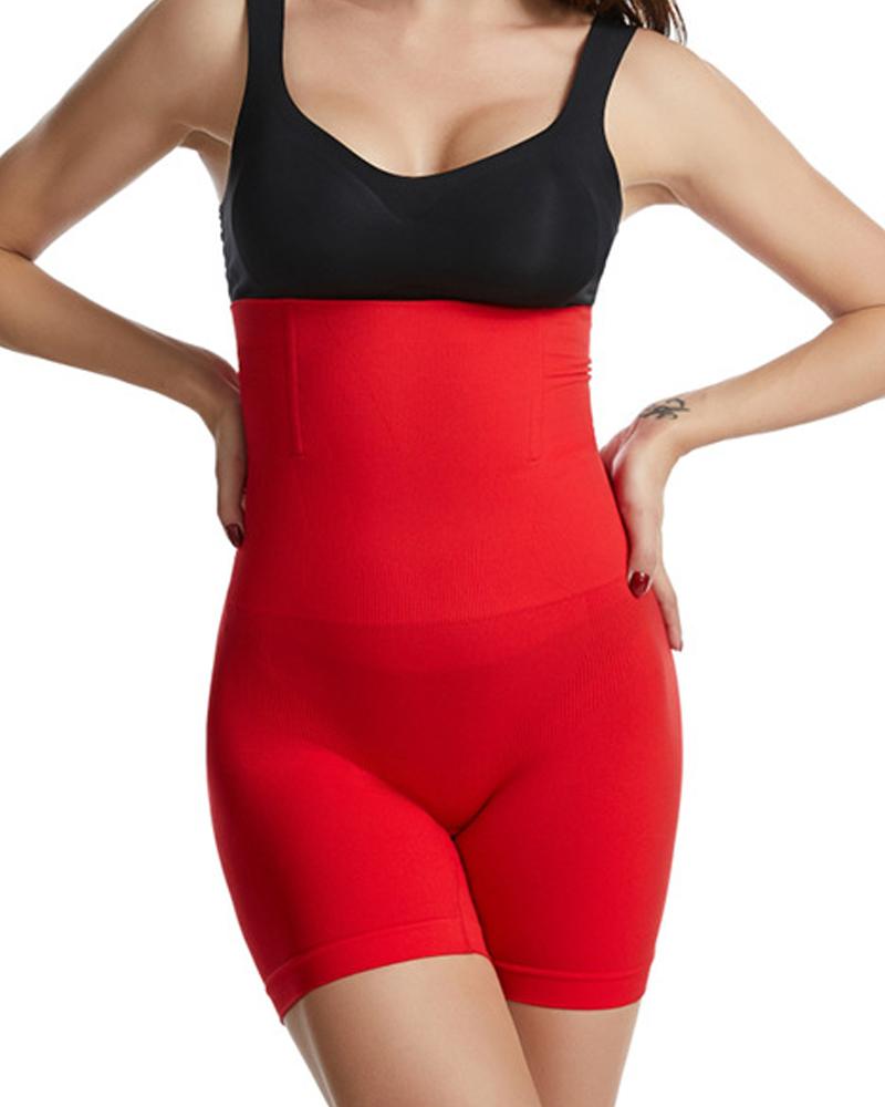 

High Waist Body Shaper Underwear Postpartum Tummy Control Shapewear Butt Lift Panty, Red