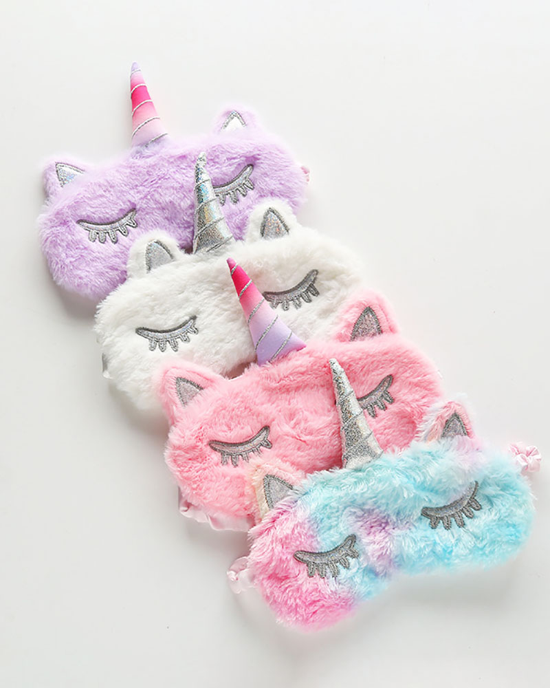 

Unicorn Sleeping Mask Eye Mask Soft Plush Blindfold Sleep Mask, Multicolor