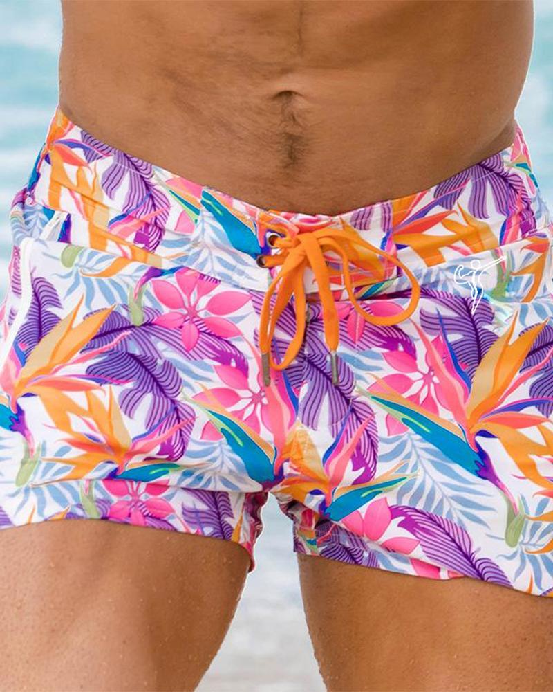 

Multicolor All Over Print Drawstring Short Pants